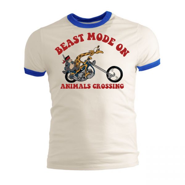 13 1/2 BEAST MODE CAMISETA RINGER BLANCO ROTO