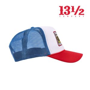 GORRA DE CAMIONERO AZUL/ROJA/BLANCA IT’S A CHOPPER BABY 13 1/2