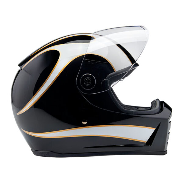 Casco Biltwell Lane Splitter con llamas blancas - Imagen 8
