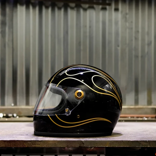 Casco Biltwell Gringo S llamas negro brillante - Imagen 15