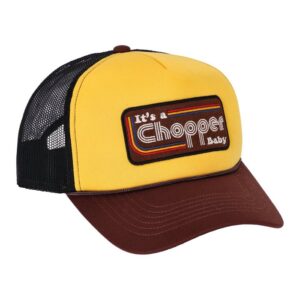 Gorra de camionero Chopper Baby de 13 1/2, color marrón/amarillo