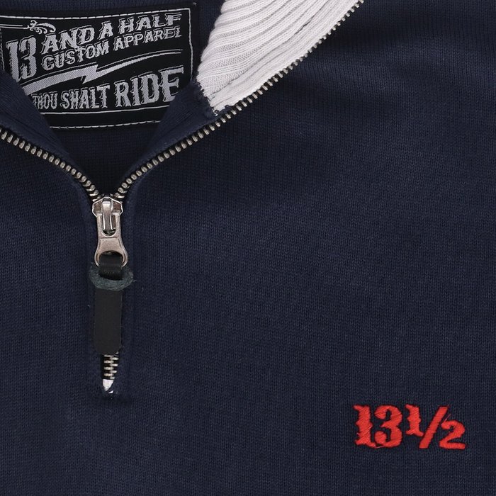 13-1/2  JERSEY Outlaw de media cremallera  azul marino/blanco roto