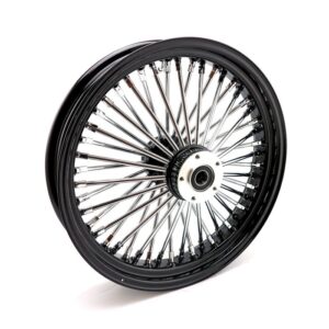 Rueda delantera radial MCS de 48 radios gruesos, 3,50 x 18 DF, color negro