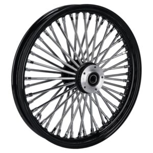 Rueda delantera radial MCS de 48 radios gruesos, 2,15 x 19 SF, color negro