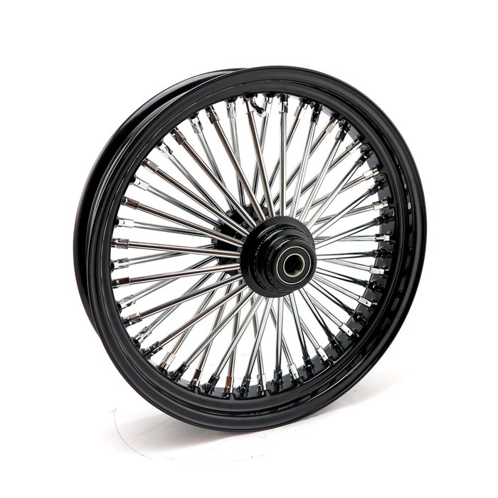 Rueda delantera radial MCS de 48 radios gruesos, 3,50 x 18 SF, color negro