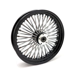 Rueda delantera radial MCS de 48 radios gruesos, 3,50 x 18 SF, color negro