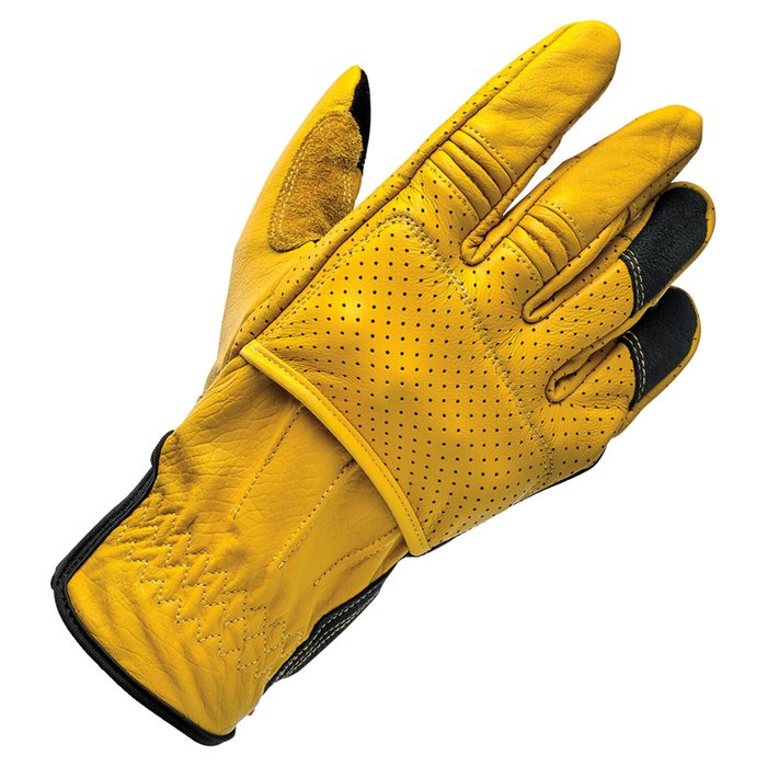 Guantes Biltwell Borrego dorados/negros con certificación CE.
