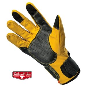 Guantes Biltwell Borrego dorados/negros con certificación CE.