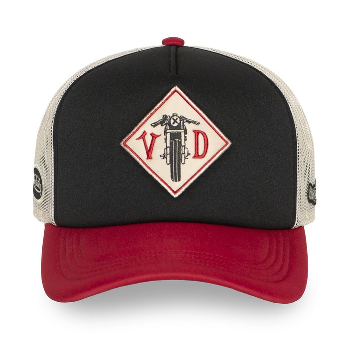 Gorra de moto Von Dutch Foam negra/roja/blanca