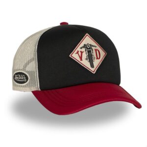 Gorra de moto Von Dutch Foam negra/roja/blanca