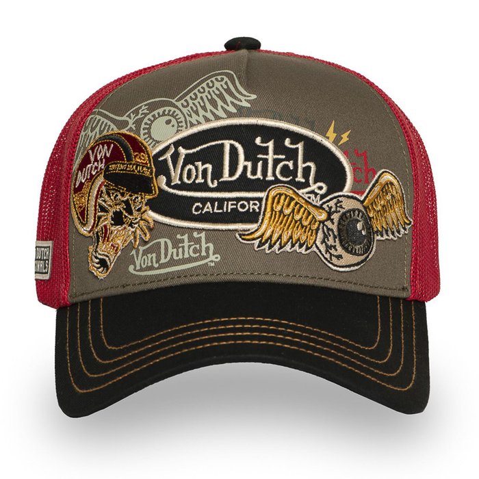 Gorra de tigre marrón de Von Dutch Patches