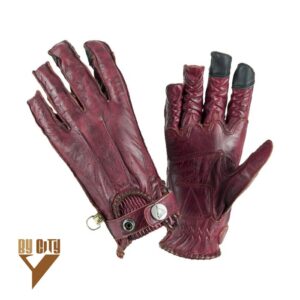 Guantes By City Second Skin para mujer color granate