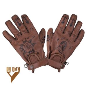 Guantes By City Second Skin con tatuaje marrón