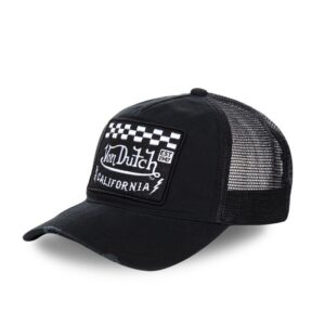 Gorra con parche cuadrado Von Dutch Heritage, color negro/negro