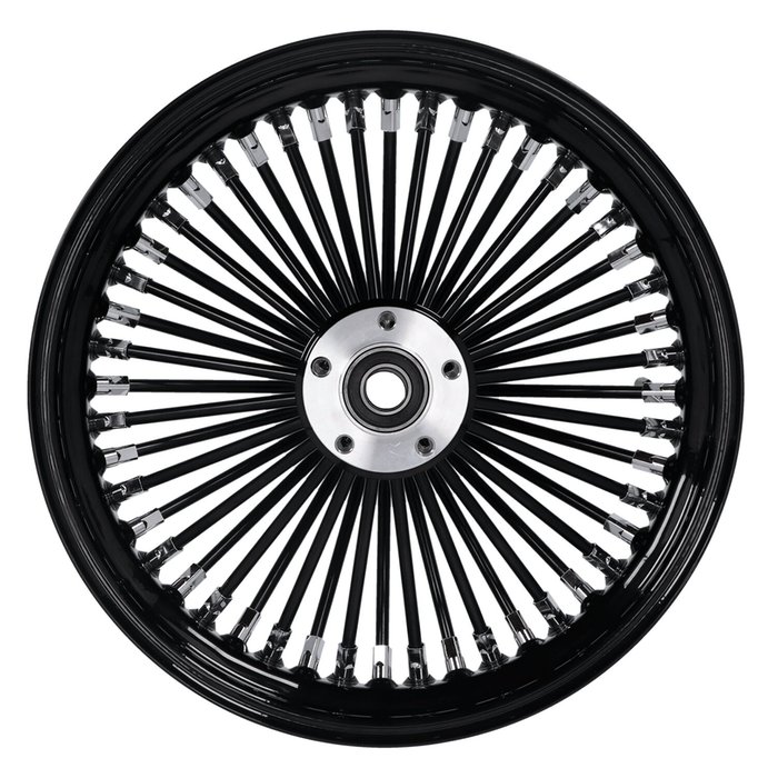 Rueda trasera MCS radial de 48 radios gruesos 3,50 x 16 negra