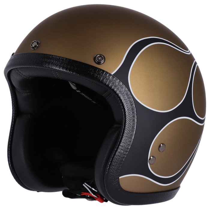 Casco Skull Bucket 13 1/2 llamas dorado mate